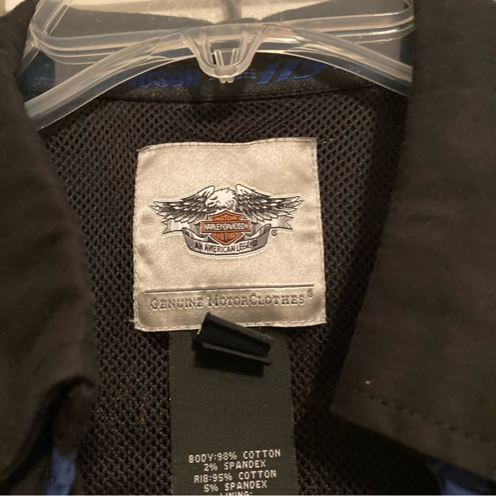 Harley-Davidson Black and Blue Embroidered 115 Anniversary Zip Up Shirt - Picture 4 of 7